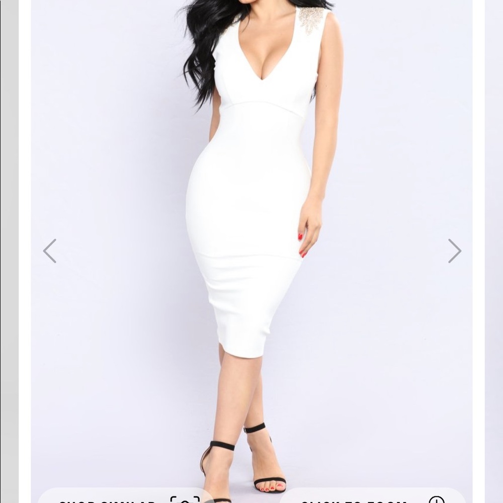 Fashion Nova Ivory Sequence Dress